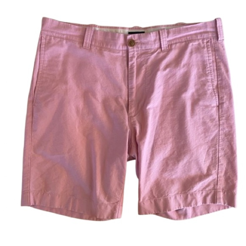 J. Crew Men’s Sunwashed Oxford Shorts Pink Soft Cotton Size 33 Coastal Beach EUC
